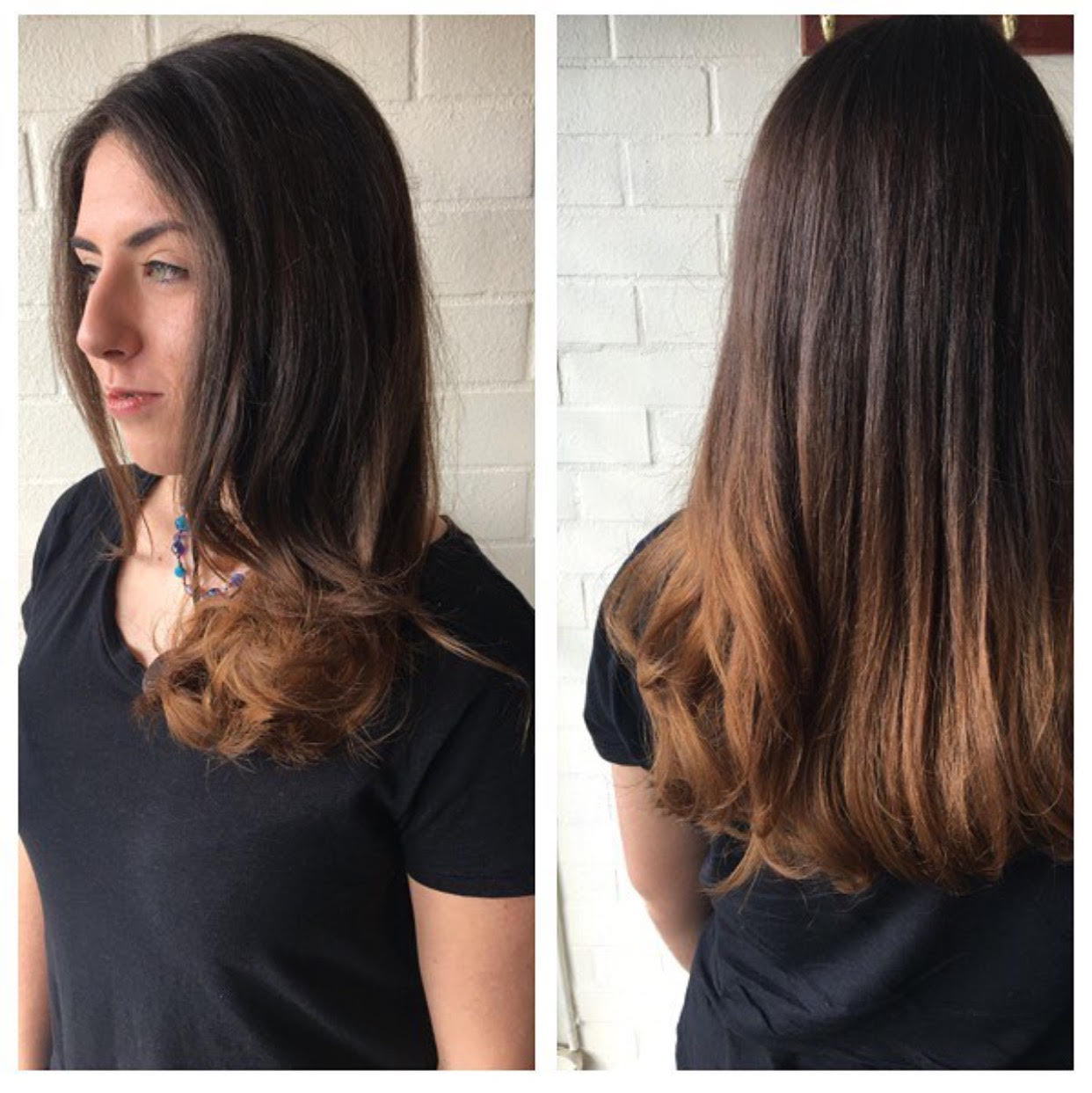 brown hair before and after styling